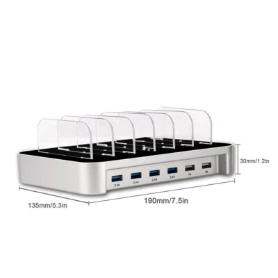 Estación de Cargador Múltiple Alta Calidad 40W 6 Puertos para Celulares iPad Kindle Tablet Foto 1 de 4