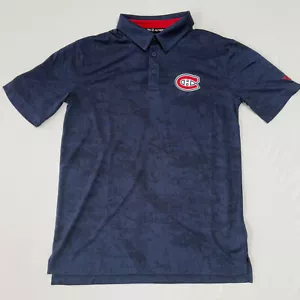 Montreal Canadiens Fanatics Pro Rink Polo Shirt Mens Medium Navy Blue New NWOT - Picture 1 of 10
