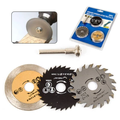 3pcs 2" 50mm Mini HSS Cutting Disc Circular TCT Saw Blade With Mandrel For Wood - Image 1 of 4