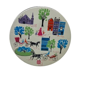 Vintage 1959 Barton's Bonbonniere Candy MCM Printed Round Tin Container - Picture 1 of 7