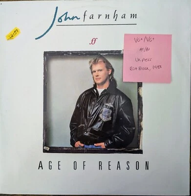 John Farnham Age Of Reason Vinyl Record VG+/VG+ PT42168 1988 Foto 1 de 2