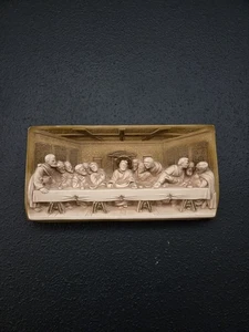 Targa da parete vintage Ultima Cena gesso rilievo gesso arte religiosa 15x8 - Foto 1 di 9