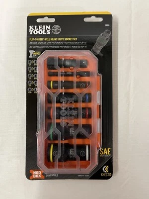 Klein Tools (65618) Flip-10 Deep Well Heavy-Duty Socket Set - Image 1 of 2