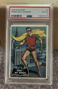 1966 TOPPS Batman Black Bat #2 Robin Boy Wonder PSA 4 RC - Picture 1 of 2