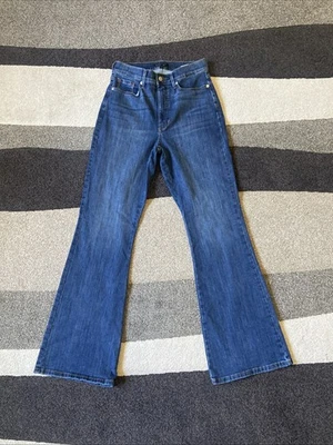 Pantalones de mezclilla acampanados ajustados con curvas Banana Republic talla 29/8 lavado oscuro Foto 1 de 4