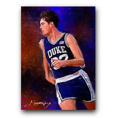 Tarjeta de arte limitada Christian Laettner #5 27/50 firmada por Vela (Duke Blue Devils) Foto 1 de 2