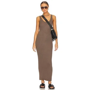 ENZA COSTA Midi-Tankkleid Seide gerippt Damen Medium taupe Pilz ärmellos - Bild 1 von 15