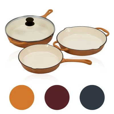 3er Pfannenset Bratpfannen Set mit Glasdeckel Induktion Antihaft Mahlzeit - Bild 1 von 4