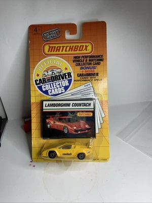 1989 Matchbox Official Car and Driver Collector Card Yellow Lamborghini Countach - Image 1 of 4