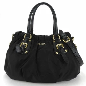 Prada Handtasche Schulter Nylon Leder Schwarz Damen PRADA - Bild 1 von 12