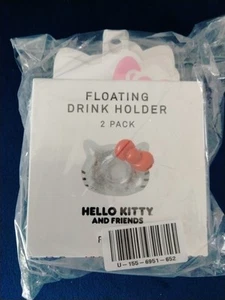 Hello Kitty schwimmender Getränkehalter. Rote Schleife. 2 Stück. Neu im Paket  - Bild 1 von 3