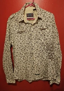 English Laundry "People's Army" Hemd LARGE bestickt cremeweiß/braun - Bild 1 von 7