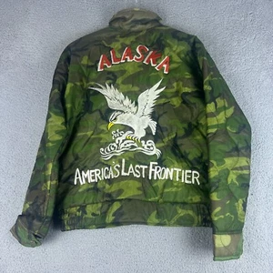 Vtg Toyo Jacket Mens 44 Green Alaska America's Last Frontier Sukajan Camo - Picture 1 of 11