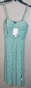 Lily Rose Maxikleid mit Schlitz aquablau Blumen fließend Damen Größe XS - Bild 1 von 9