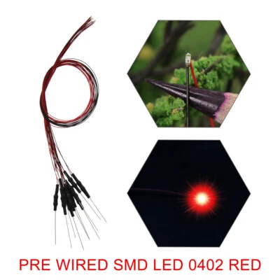 20pcs Pre-wired 32awg Wire SMD LED 0402 Lights Lamps Free Resistors L0402 - Image 1 of 4