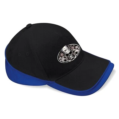 Skull Poker Totenkopf Rockabilly Schwarze-Blau Cap Baseballcap- K139 -SW-Blau - Bild 1 von 2