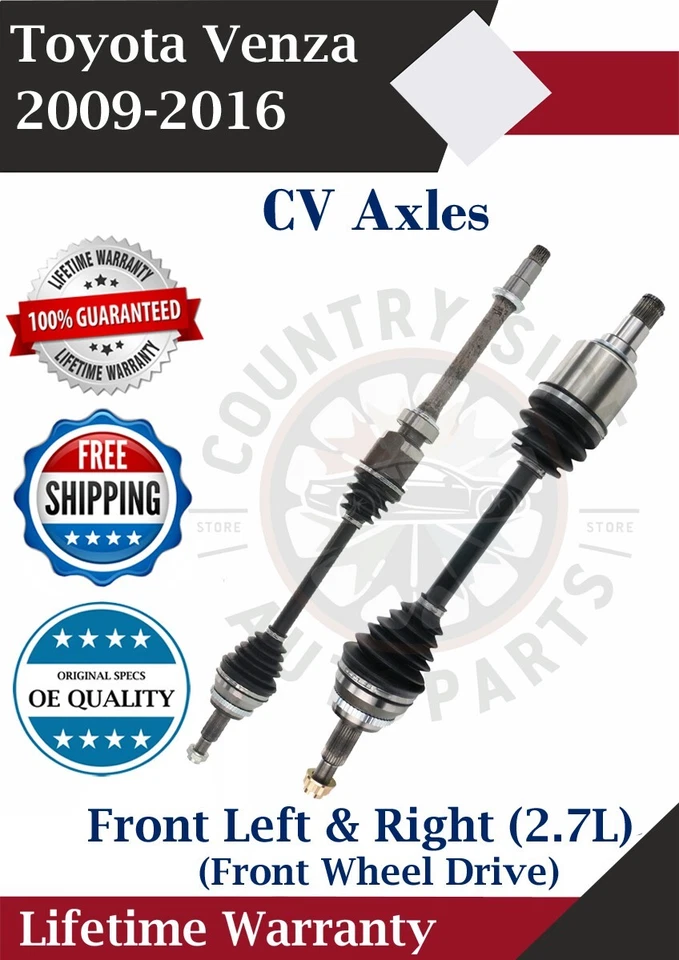 New OE Front CV Axles For 2009-2016 Toyota Venza 2.7L 2WD Lifetime Warranty - Image 1 of 4