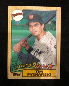 TARJETA DE BÉISBOL AUTOMÁTICA TOM PYZNARSKI 1987 TOPPS NOVATO AUTOGRAFIADA FIRMADA 429 PADRES - Imagen 1 de 1