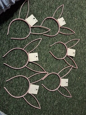 6x Pink Bunny Ears Headband - Fancy Dress Costume Rabbit Easter girls  - Image 1 of 4