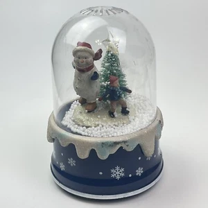 Vintage Lighted Christmas Snowman Snow Blown Waterless Snowglobe 7” Tested - Picture 1 of 12