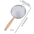 Wooden Handle Stainless Steel Small Colander Fine Mesh Oil Strainer Filter  YIUK