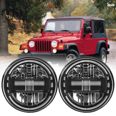 For Jeep Wrangler TJ 1997-2006 7'' H4 LED Headlights Projector Hi/Lo Beam DRL - Image 1 of 4