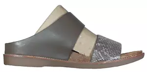 Sandalias Sofft Comfort Cuero Estampado Taupe/Bronce Deslizables Espalda Abierta Talla 9 Braye - Imagen 1 de 4