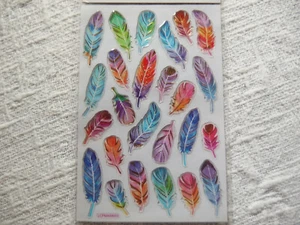 Hobby Fun - Glossy Sticker - bunte Federn - Bild 1 von 1