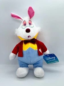 Disney Alice in Wonderland White Rabbit Cuddly Stuffed Plush Gift 10in NWT - Picture 1 of 5