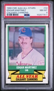 CMC AAA Calgary Cannons 1988 EDGAR MARTINEZ novato RC HOF 34 ligas menores PSA 8 - Imagen 1 de 2