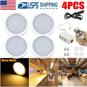 4x Kit de iluminación debajo del gabinete 12V LED bombilla disco cocina cableada lámpara regulable - Imagen 1 de 11