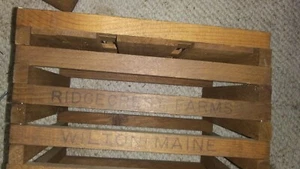 Ridgecrest Farms Wilton Maine Primitive 3 Dozen Wood Egg Slate Crate Carrier - Picture 1 of 6