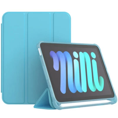 For iPad Mini 6 Pro 11 Air 10.9 10.2 9.7 PU Smart Case Cover With Pencil Holder - Image 1 of 4