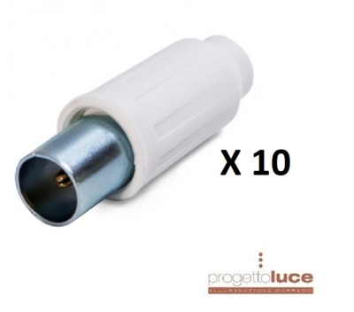 10 X SPINOTTO Connettore Antenna Tv Maschio 9,5mm Volante Master 0591 Made ITALY EUR 3,80 - IT - Foto 2