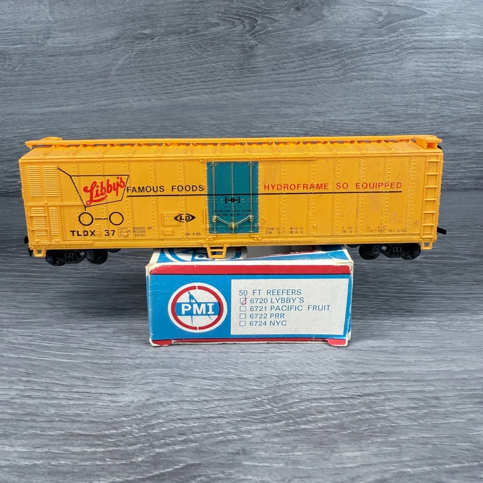 Tren amarillo Libby's Famous Foods escala HO PMI Lima 6720 frigorífico caja coche 50' Foto 1 de 4