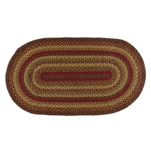 Cinnamon Braided Area Rug By IHF Rugs. 4' x 6' Oval Rug. Red Sage Tan/Gold - Picture 1 of 4