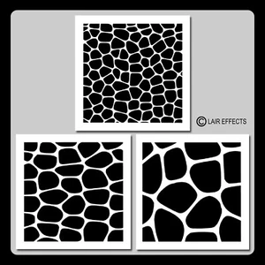Set of 3 (6 X 6 inch) Cobblestone STENCILS Stone/Rock/Texture/Pattern  - Picture 1 of 5