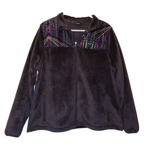 Fila Sport Jacket Fleece womens XL Zip Multi Color Retro Print Activewear - Picture 1 of 7