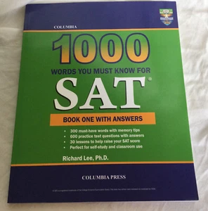 Columbia 1000 Words You Must Know for Sat : Book One with Answers by Richard Lee - Imagen 1 de 4
