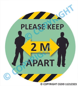 CORONA 19 Bodenaufkleber 2m Social Distancing RUNDFÖRMIG - Bild 1 von 1