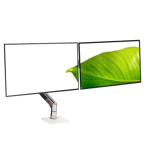 Dual HP Z24f G3 24" IPS Monitor & Adjustable Sping Swivel Humanscale Clamp Stand - Picture 1 of 12