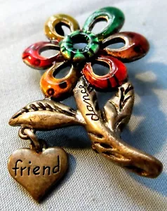 Broche de pasador inspirador ""Friend"" ""Dance"" vintage de Chico's - Imagen 1 de 9