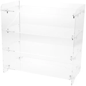 Plymor Clear Acrylic Straight Front 4-Shelf Display Unit, 18"H x 18.5"W x 9.75"D - Picture 1 of 1