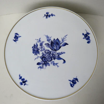 Suporte para prato de bolo vintage Richard Ginori Savona azul floral 10,5" pés - Imagem 1 de 4