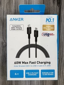 Anker 322 USB-A to USB-C Charging Cable 6ft Nylon Braided - Sealed NEW - Picture 1 of 7