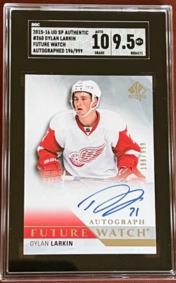 Dylan Larkin Future Watch Auto  SGC 9.5/Auto 10 2015-16 Upper Deck - Image 1 of 2