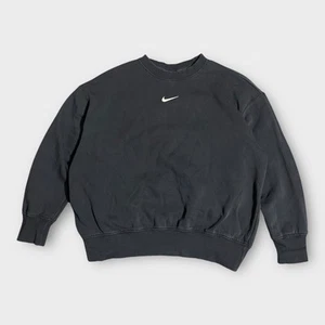 Felpa Nike Center Swoosh adulto piccola nera girocollo stile Travis Scott Y2K - Foto 1 di 15