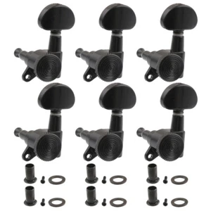 Sintonizadores de bloqueo de guitarra clavijas de afinación cabezales de máquina para acústico eléctrico negro 6L - Imagen 1 de 6