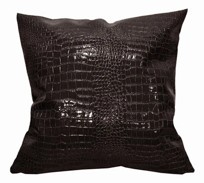 pd1002a Brown Faux Crocodile Glossy Leather Cushion Cover/Pillow Case*Custom Siz - Image 1 of 4