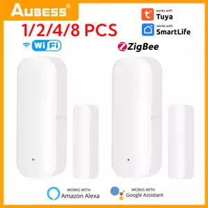 1-8PCS Tuya WiFi/Zigbee Door Window Sensor Smart Security Alarm for Alexa Google - Picture 1 of 15